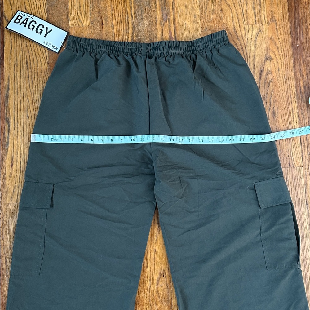 Refuge Olive Green Low Rise Baggy Pants - Picture 7 of 11